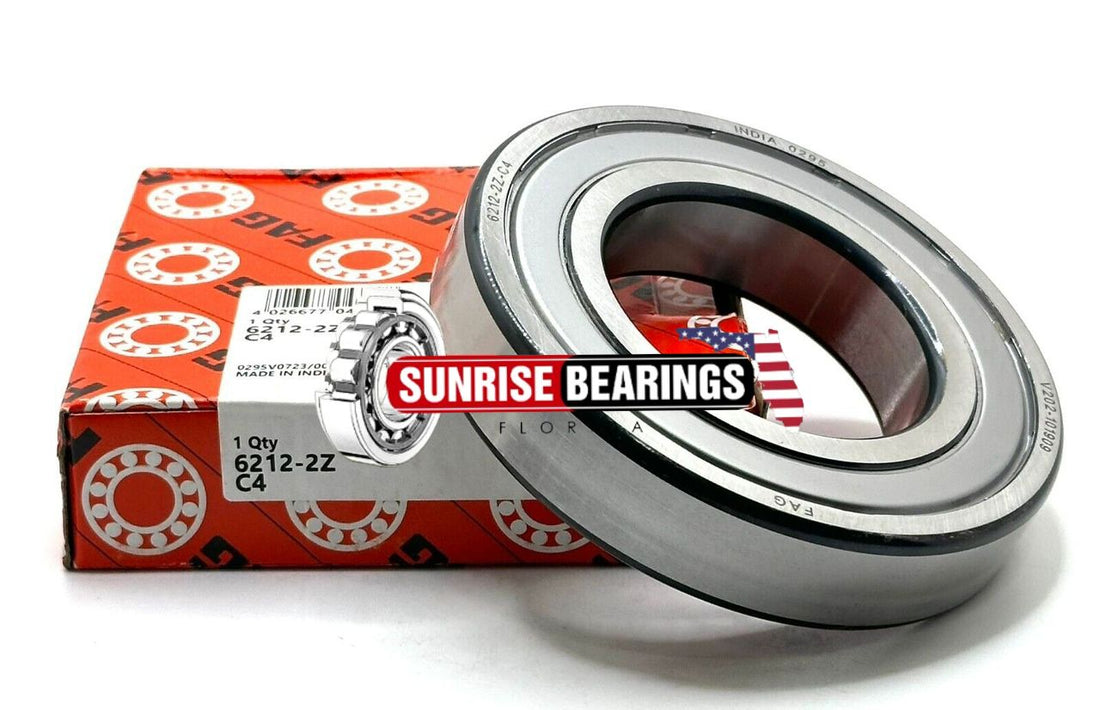 Fag 6212 Zz C4 Deep Groove Ball Bearing, Metal Shielded 60X110X22 mm 2Z