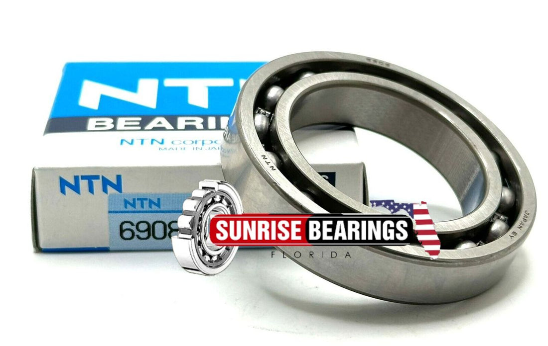 NTN JAPAN 6908 Deep Groove Ball Bearing, Open Type, No Seals 40x62x12 mm 61908