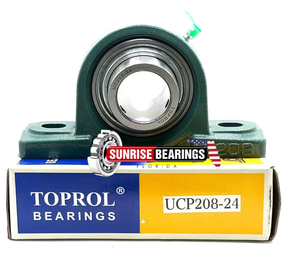 Toprol Ucp208-24 Pillow Block Bearing ½” Bore Self Aligning 2 Bolt