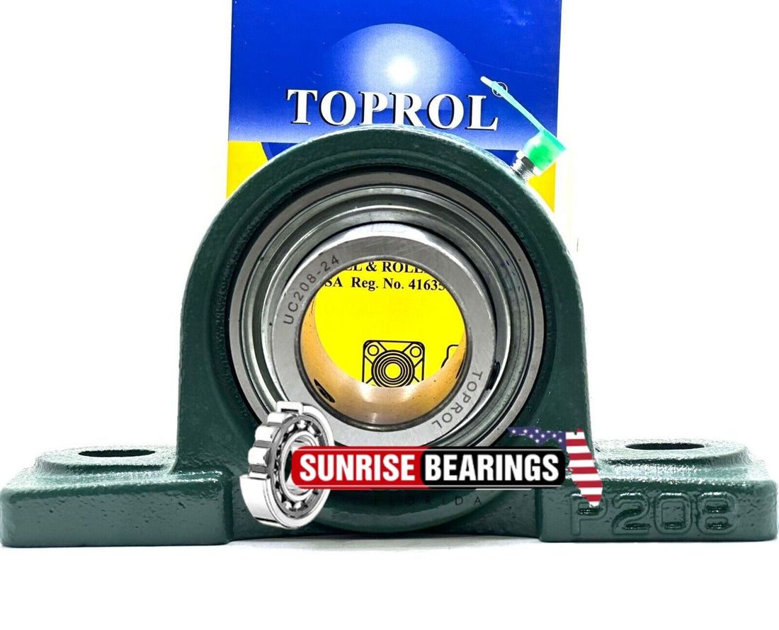 Toprol Ucp208-24 Pillow Block Bearing ½” Bore Self Aligning 2 Bolt
