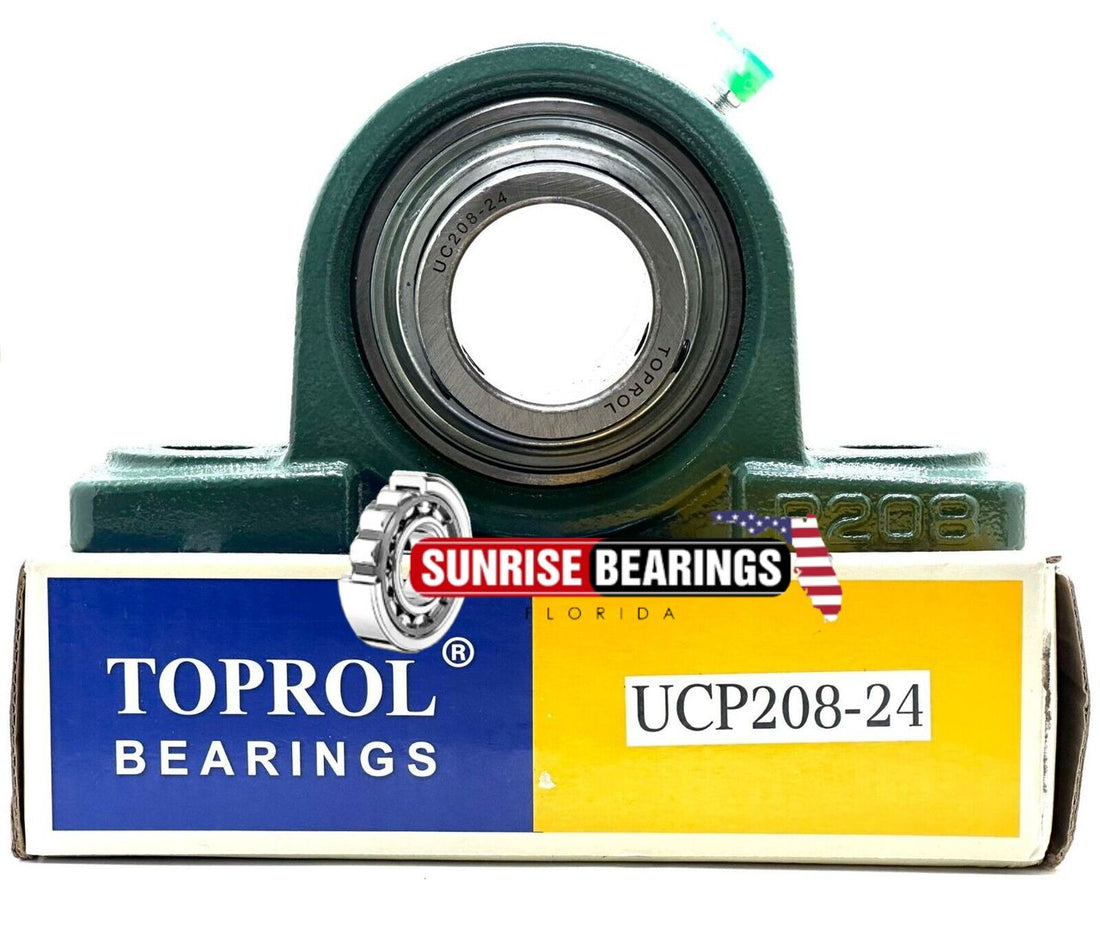 Toprol Ucp208-24 Pillow Block Bearing ½” Bore Self Aligning 2 Bolt
