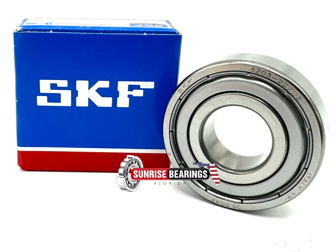 SKF Italy 6203 ZZ C3 Deep Groove Ball Bearing, Rubber Sealed, 6203 2Z C3 17x40x12 mm