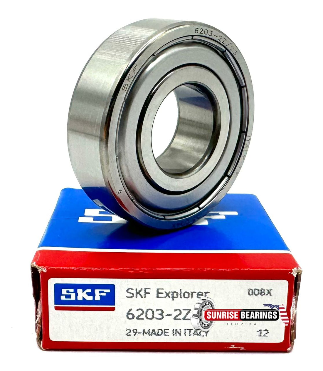 SKF Italy 6203 ZZ C3 Deep Groove Ball Bearing, Rubber Sealed, 6203 2Z C3 17x40x12 mm