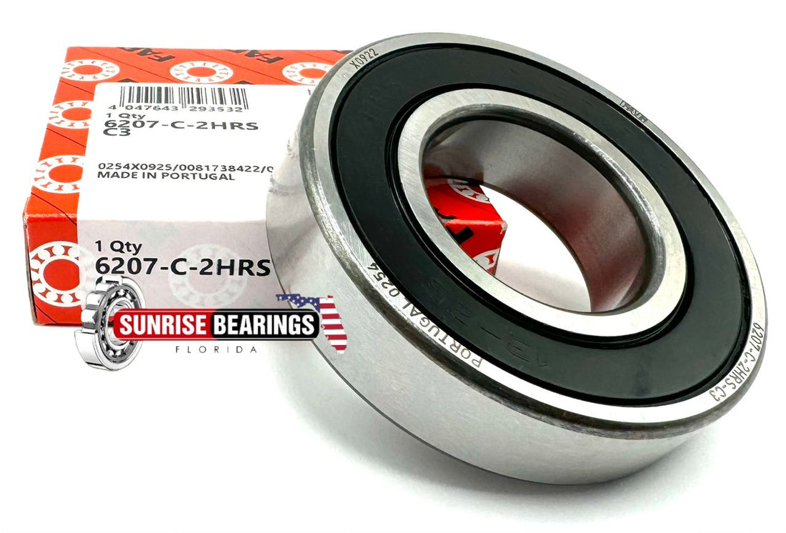FAG 6207 2HRS C3 DEEP GROOVE BALL BEARING RUBBER SEALED 35x72x17 mm 6207 2RS C3
