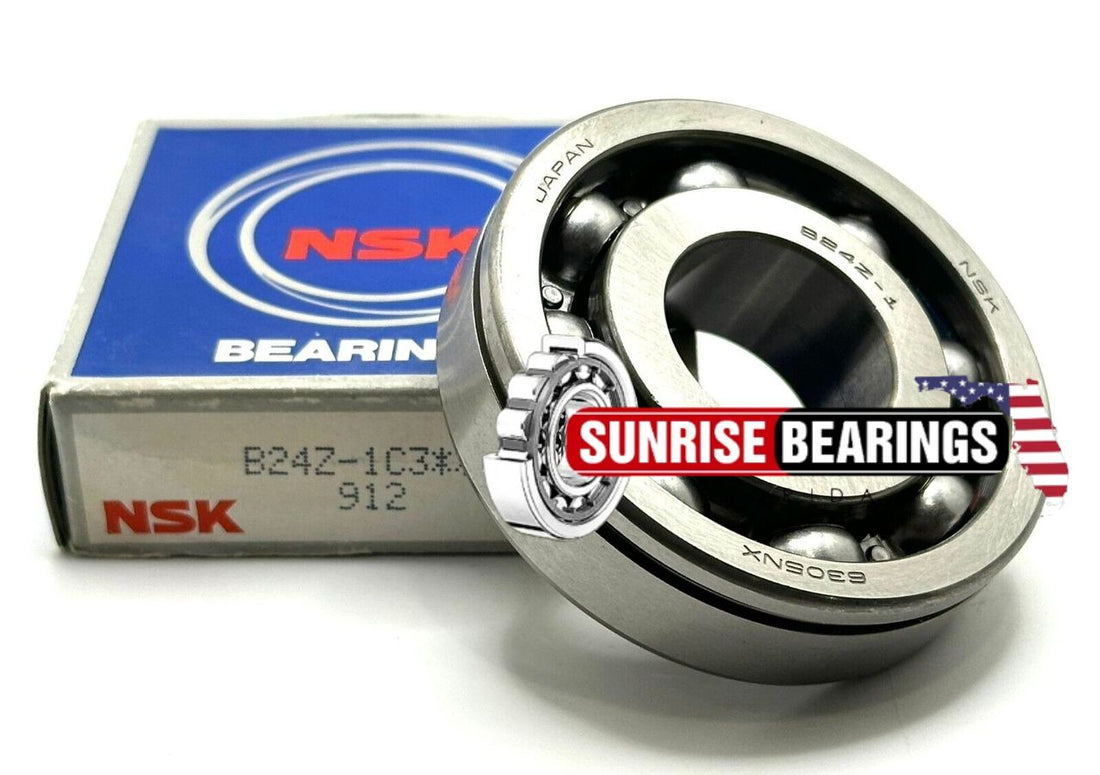 NSK B24Z-1 C3 Deep Groove Ball Bearing, Open Type, No Seals 25X62X17 mm