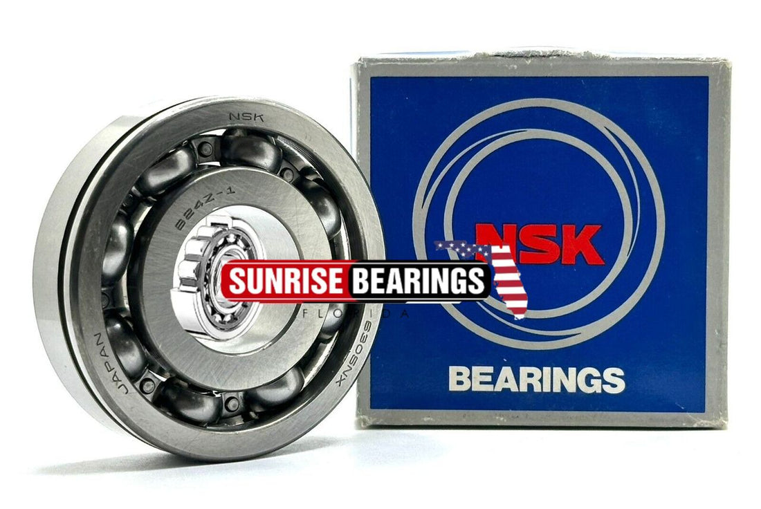 NSK B24Z-1 C3 Deep Groove Ball Bearing, Open Type, No Seals 25X62X17 mm