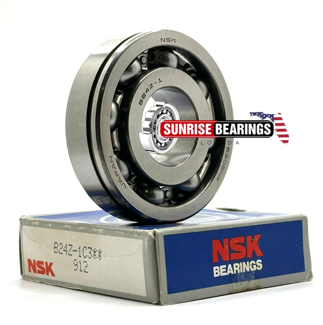 NSK B24Z-1 C3 Deep Groove Ball Bearing, Open Type, No Seals 25X62X17 mm
