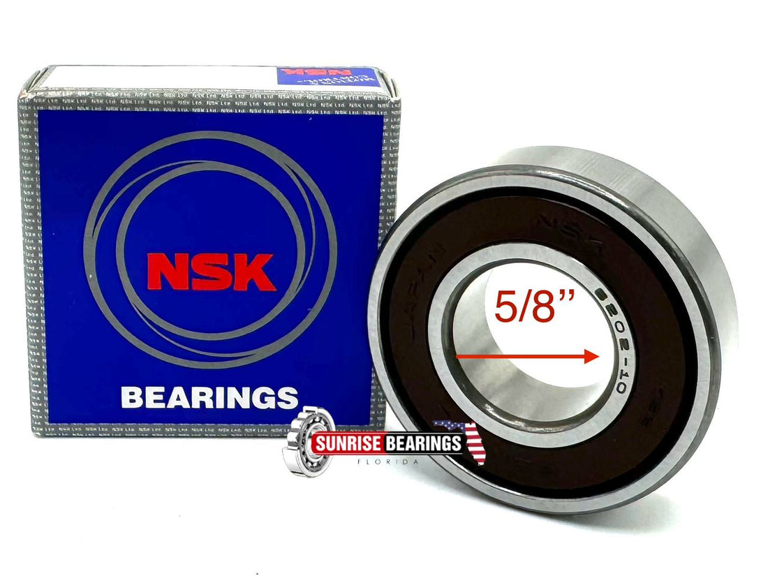 NSK JAPAN  6202-10 DDU BALL BEARING, RUBBER SEALED 5/8"x35x11 mm 6202-10 2RS SPECIAL BORE 5/"