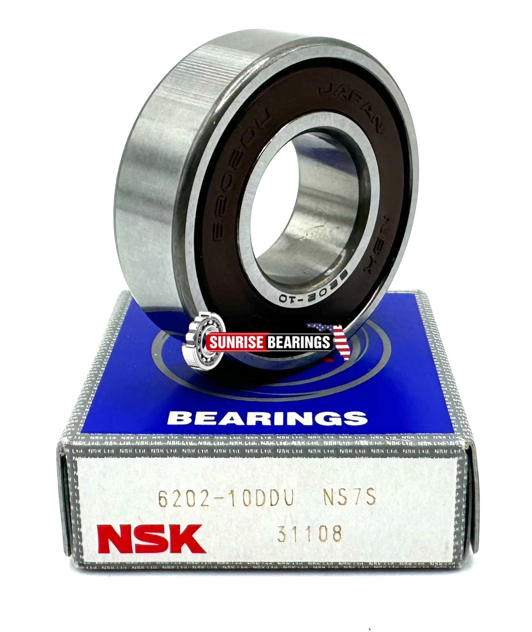 NSK JAPAN  6202-10 DDU BALL BEARING, RUBBER SEALED 5/8"x35x11 mm 6202-10 2RS SPECIAL BORE 5/"