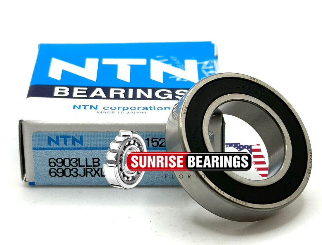 NTN JAPAN 6903 LLB DEEP GROOVE BALL BEARING, RUBBER SEALED 17x30x7mm 61903