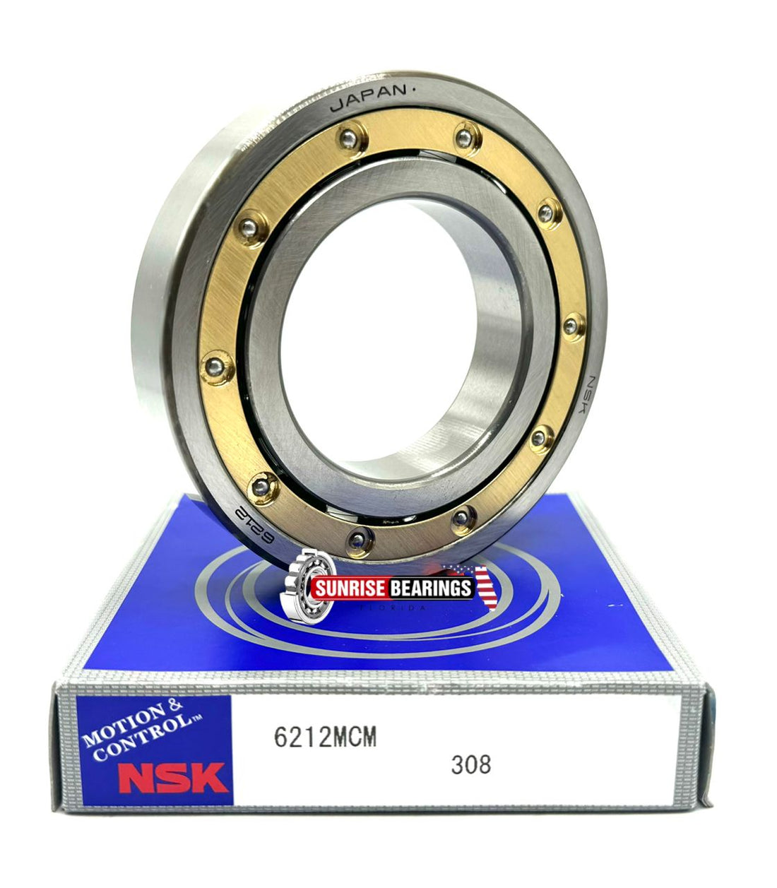NSK Japan 6212 M Cm Ball Bearing, Open Type, No Seals, Brass Cage 60X110X22 mm