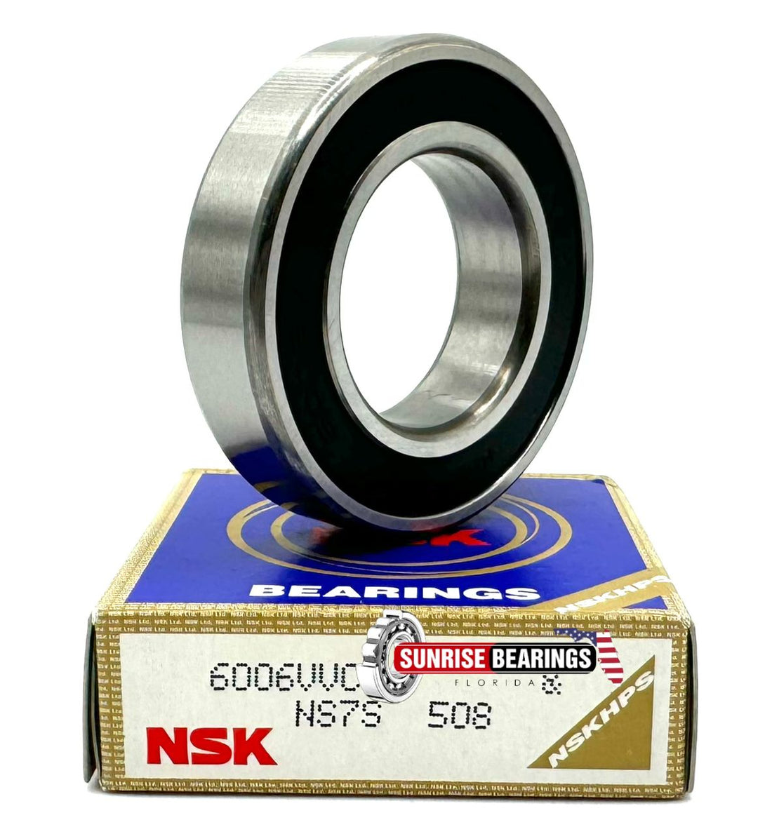 NSK 6006 VV C3 Ball Bearing, Rubber Sealed Non Contact Seals 30x55x13 mm