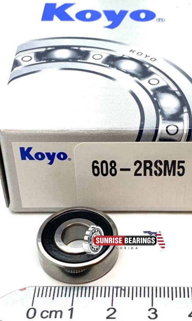 KOYO Japan 608 2RS  Deep Groove Ball Bearing, Rubber Sealed 8x22x7 mm