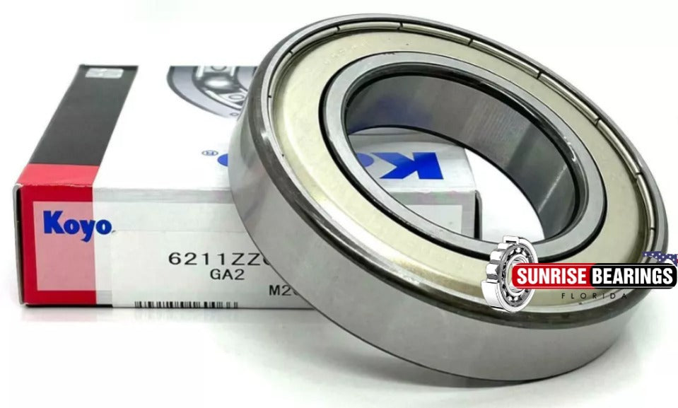 KOYO Japan 6211 ZZ C3 Deep Groove Ball Bearing, Metal Shielded 55x100x21 mm