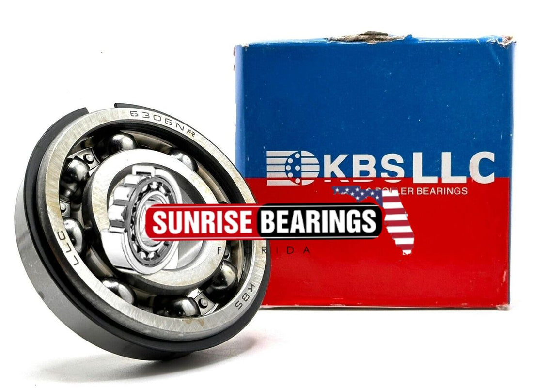 KBS 6306 NR BALL BEARING, OPEN, NO SEALS + SNAP RING 30x72x19 mm