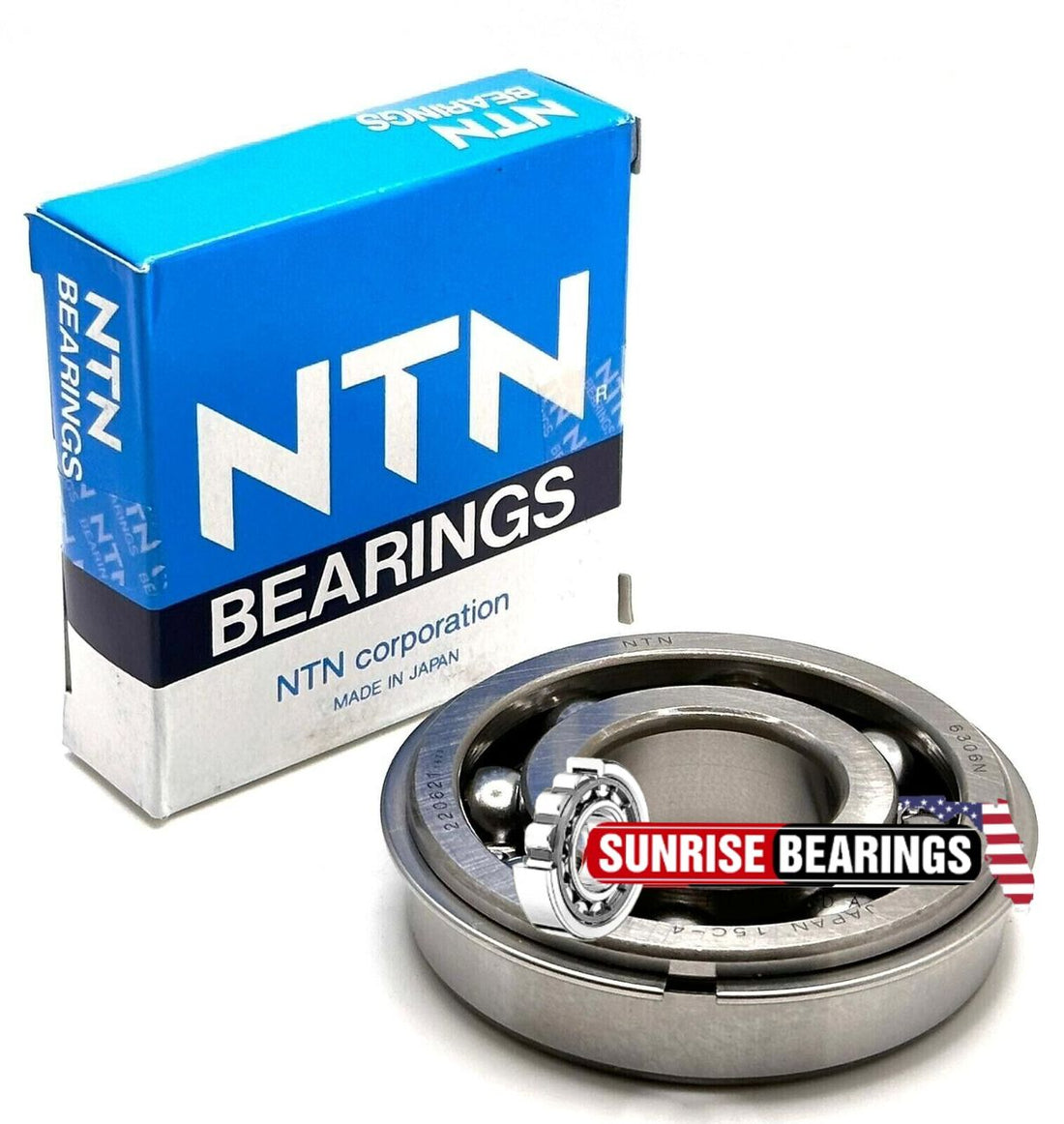 NTN 6306 NR BALL BEARING, OPEN TYPE, NO SEALS + SNAP RING 30x72x19 mm