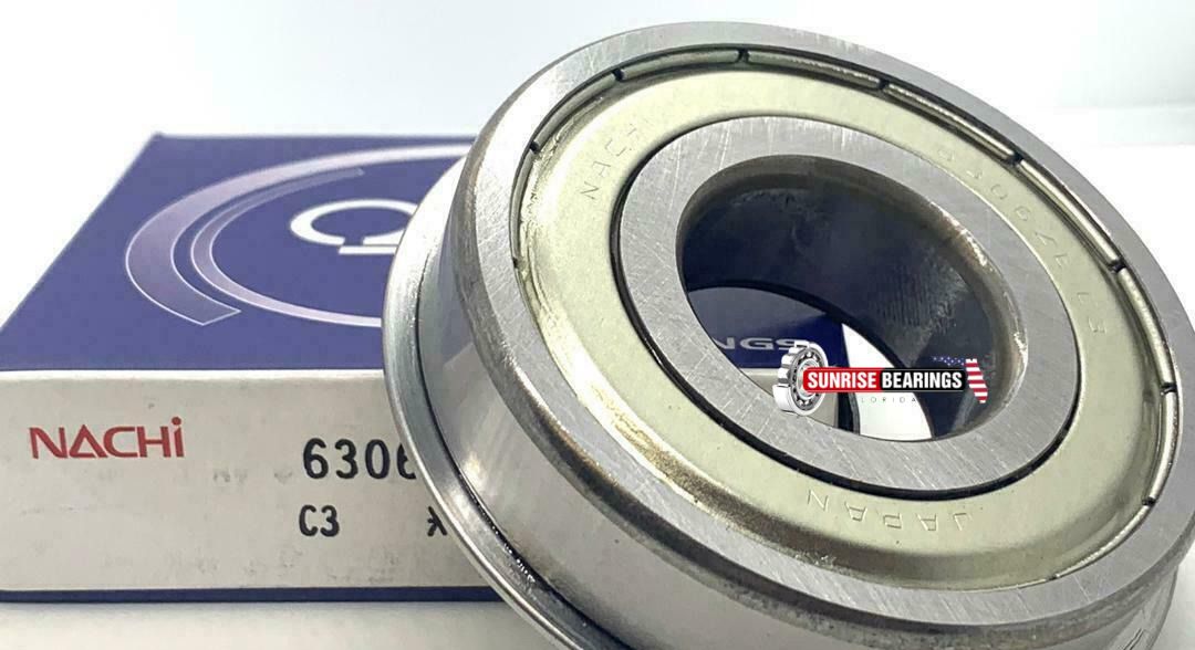 NACHI JAPAN 6306 ZNR C3 Sealed ONE SIDE Deep Groove Ball Bearing