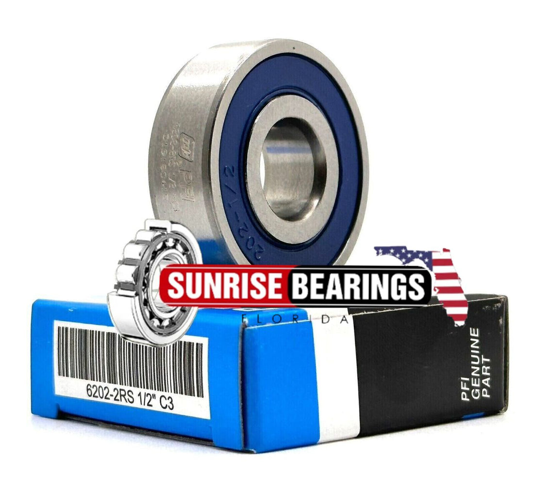 PF1 6202-2RS 1/2" BALL BEARING, RUBBER SEALED, SPECIAL BORE 1/2"x35x11 6212 2rs