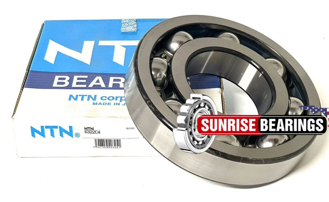 NTN  6322 C4 Deep Groove Ball Bearing, Open Type, No Seals 110X240X50 mm