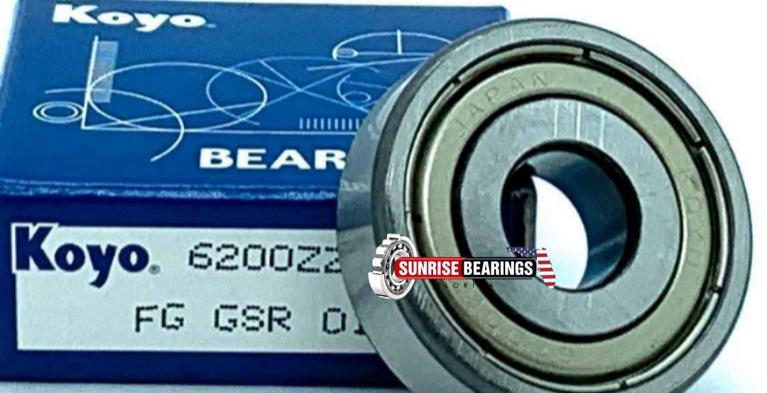 KOYO Japan 6200 ZZ Deep Groove Ball Bearing, Metal Shielded 10x30x9 mm