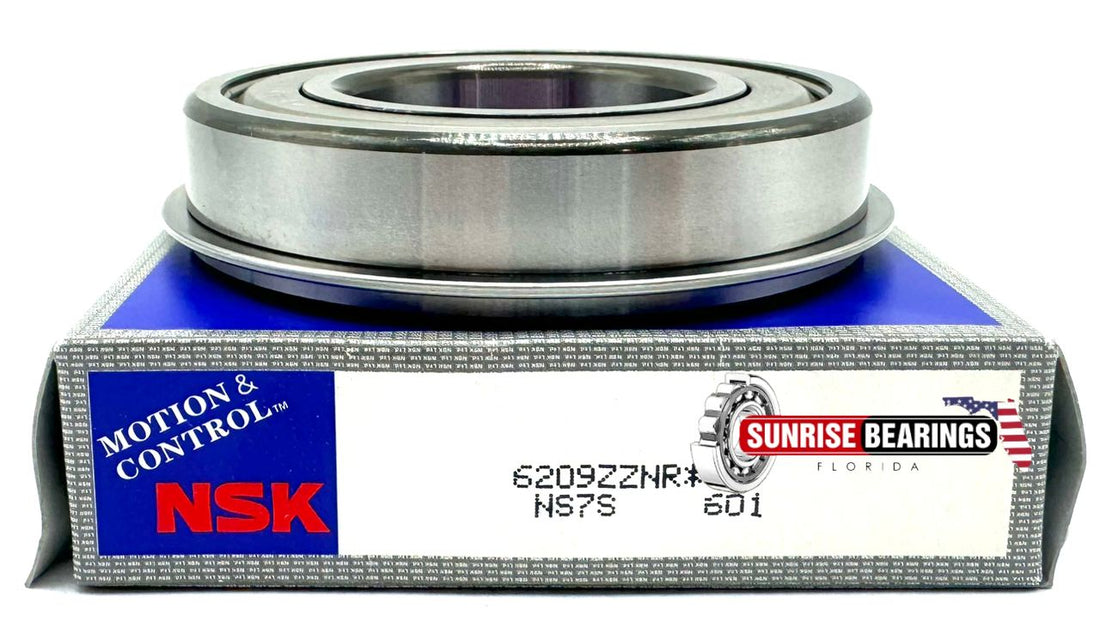 NSK 6209 ZZ NR BALL BEARING, METAL SHIELDED + SNAP RING 45x85x19 mm