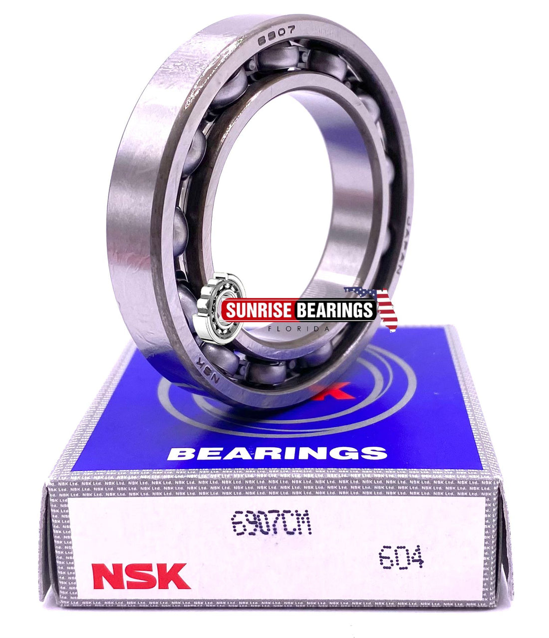 NSK Japan 6907 Deep Groove Ball Bearing, Open Type, No Seals 61907 35x55x10 mm