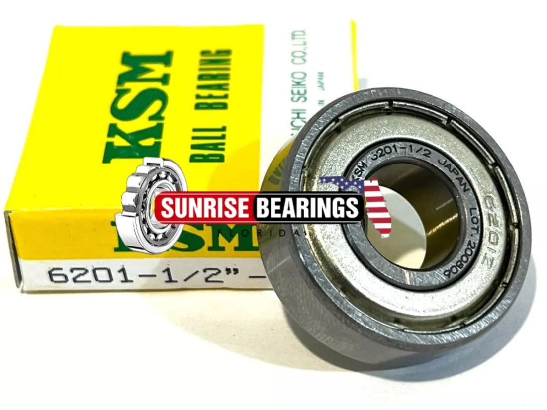 KSM JAPAN  6201 8 ZZ Ball Bearing  Sealed Bearing 1/2" Inch x 32mm x 10 mm