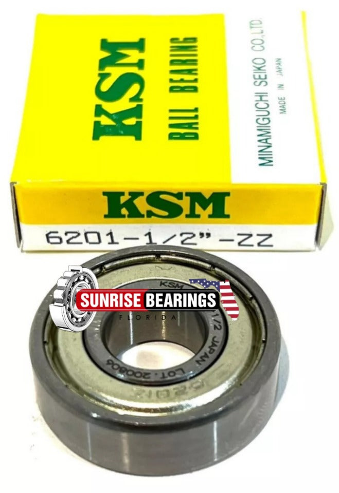 KSM JAPAN  6201 8 ZZ Ball Bearing  Sealed Bearing 1/2" Inch x 32mm x 10 mm