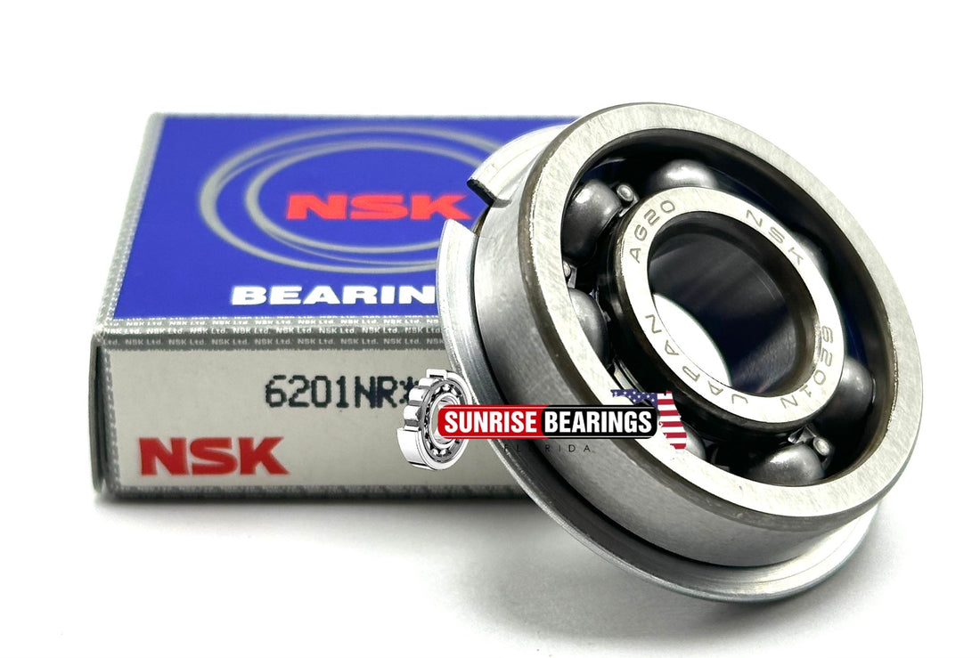 NSK 6201 Z NR Ball Bearing Metal Shielded One side + SNAP RING 12x32x10 mm