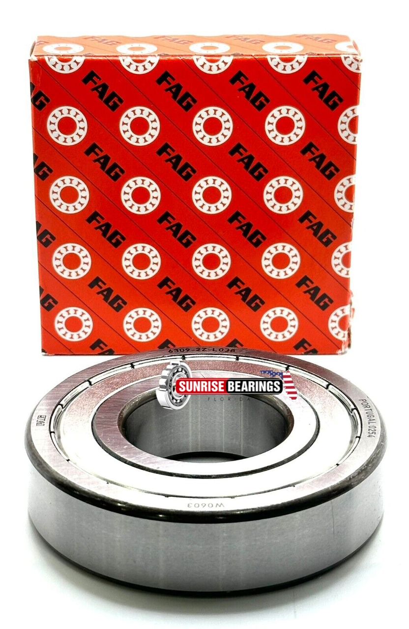 FAG 6309 ZZ L038 RODAMIENTO DE BOLAS RANURADO PROFUNDO, PROTECTADO EN METAL 45x100x25mm