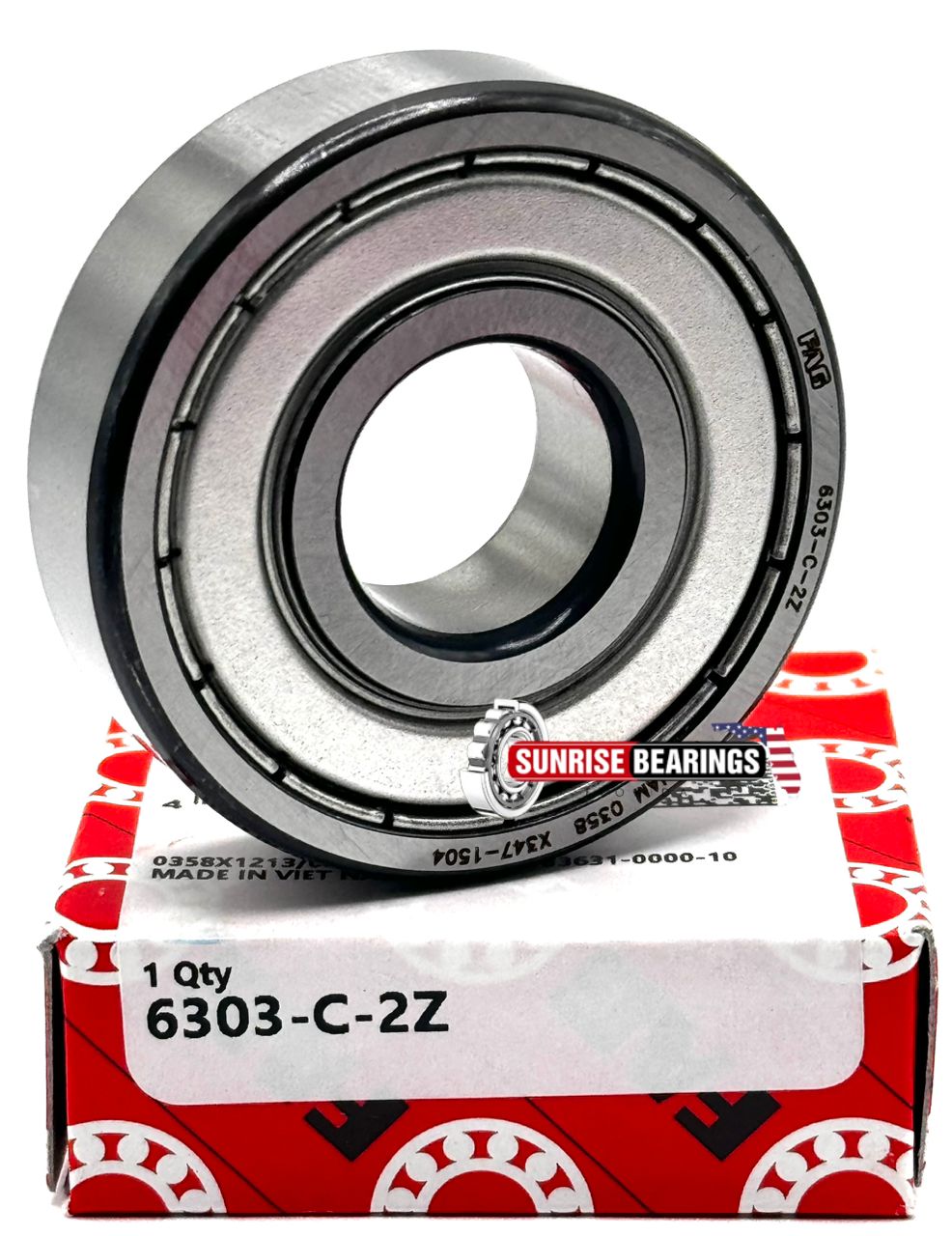 FAG 6303 ZZ Deep Groove Ball Bearing, Metal Shielded 17x47x14 mm