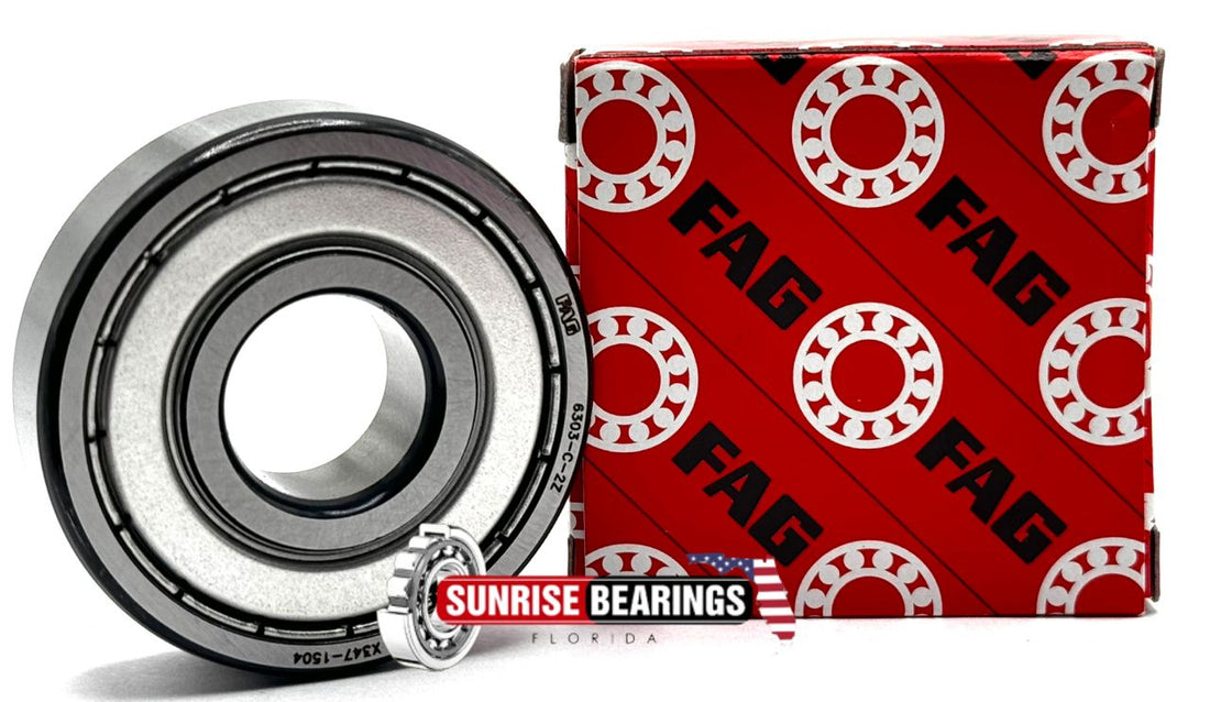 FAG 6303 ZZ Deep Groove Ball Bearing, Metal Shielded 17x47x14 mm