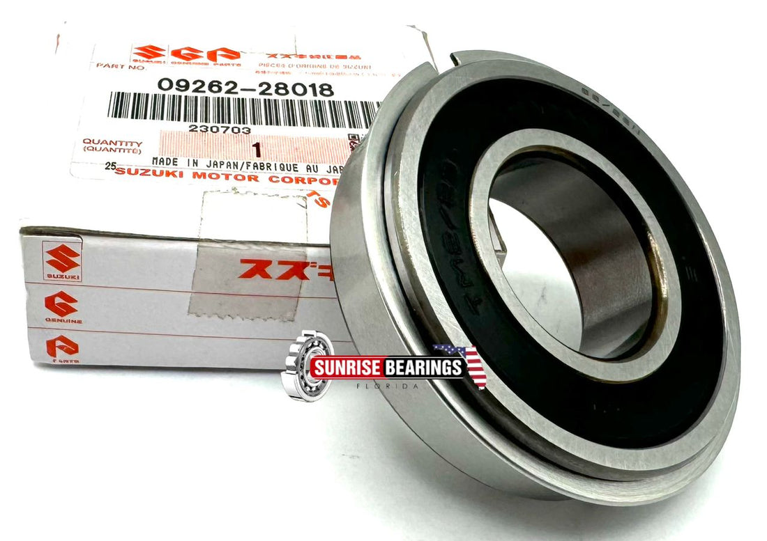 Genuine Suzuki Bearing 09262-28018, Rubber Sealed + Snap Ring 28x58x16 mm