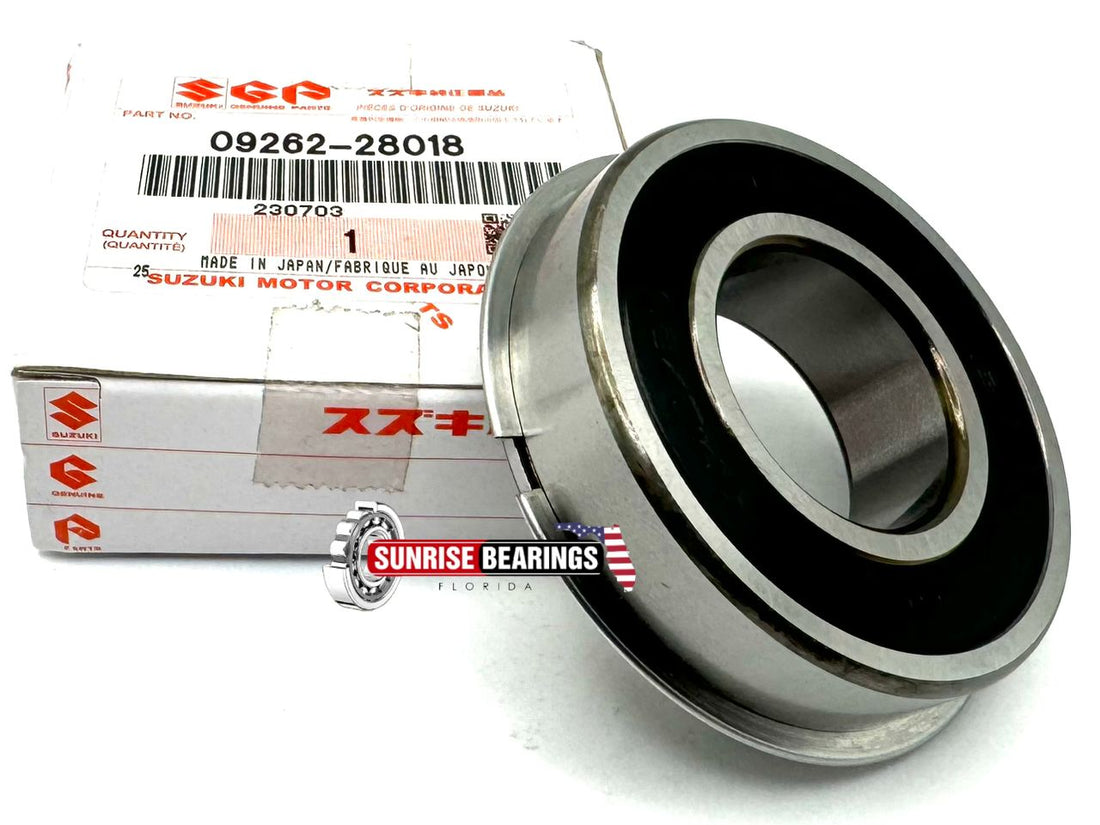 Genuine Suzuki Bearing 09262-28018, Rubber Sealed + Snap Ring 28x58x16 mm