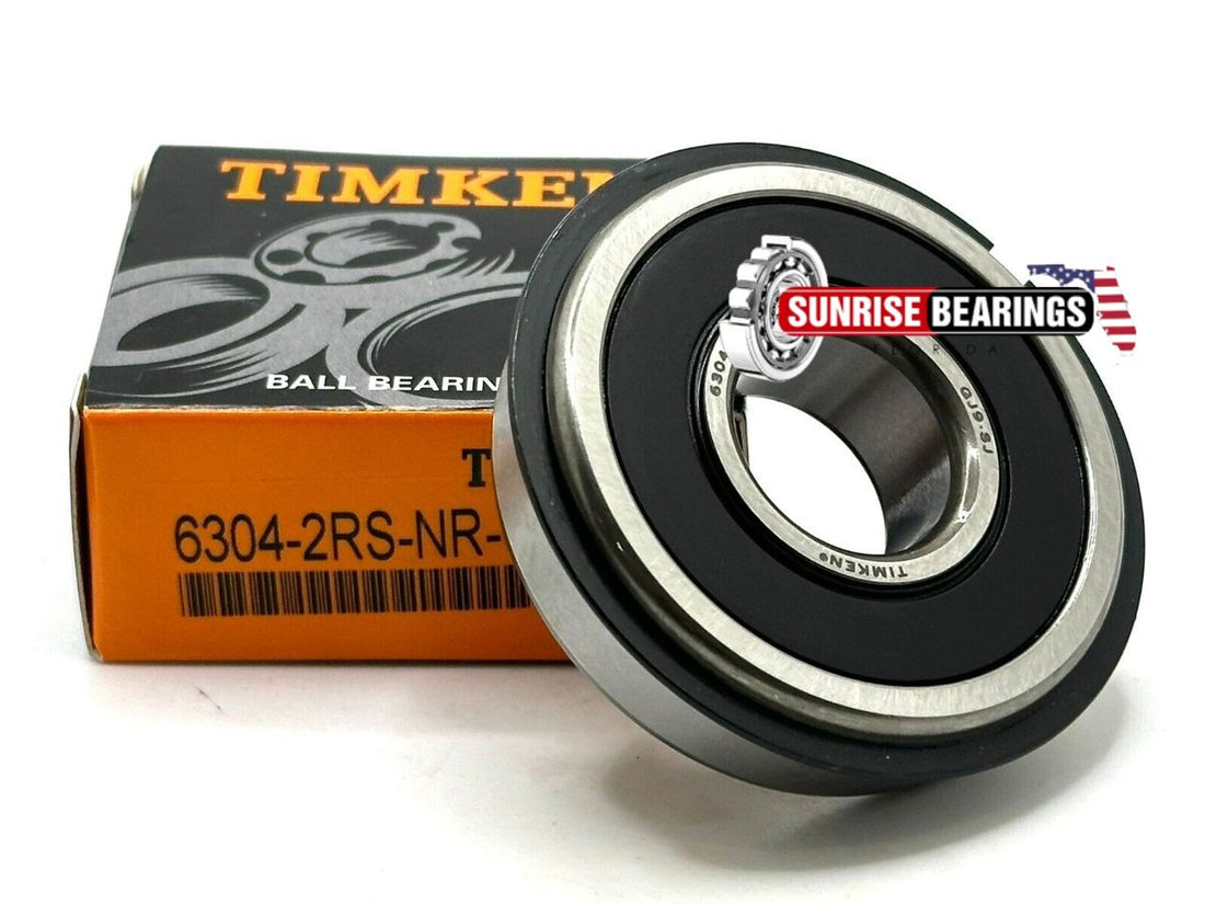 TIMKEN 6304 RODAMIENTO DE BOLAS 2RS NR, SELLADO DE GOMA + ANILLO DE RUEDA 20x52x15mm