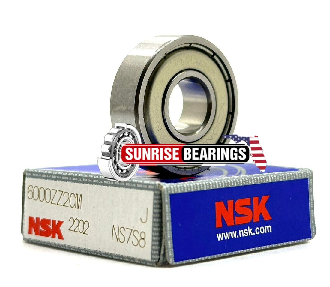 NSK 6000 ZZ CM DEEP GROOVE BALL BEARING, METAL SHIELDED 10x26x8 mm