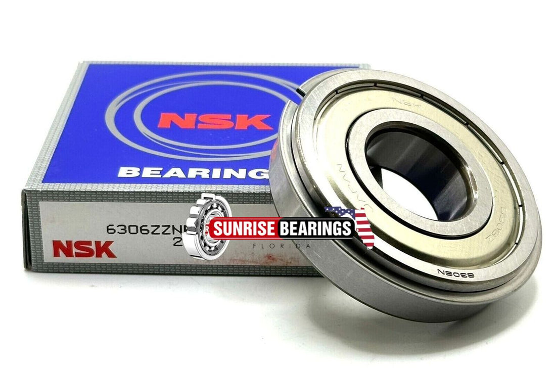 NSK JAPAN 6306 ZZ NR RODAMIENTO DE BOLAS, METAL PROTECTADO + ANILLO DE RUEDA 30x72x19mm 