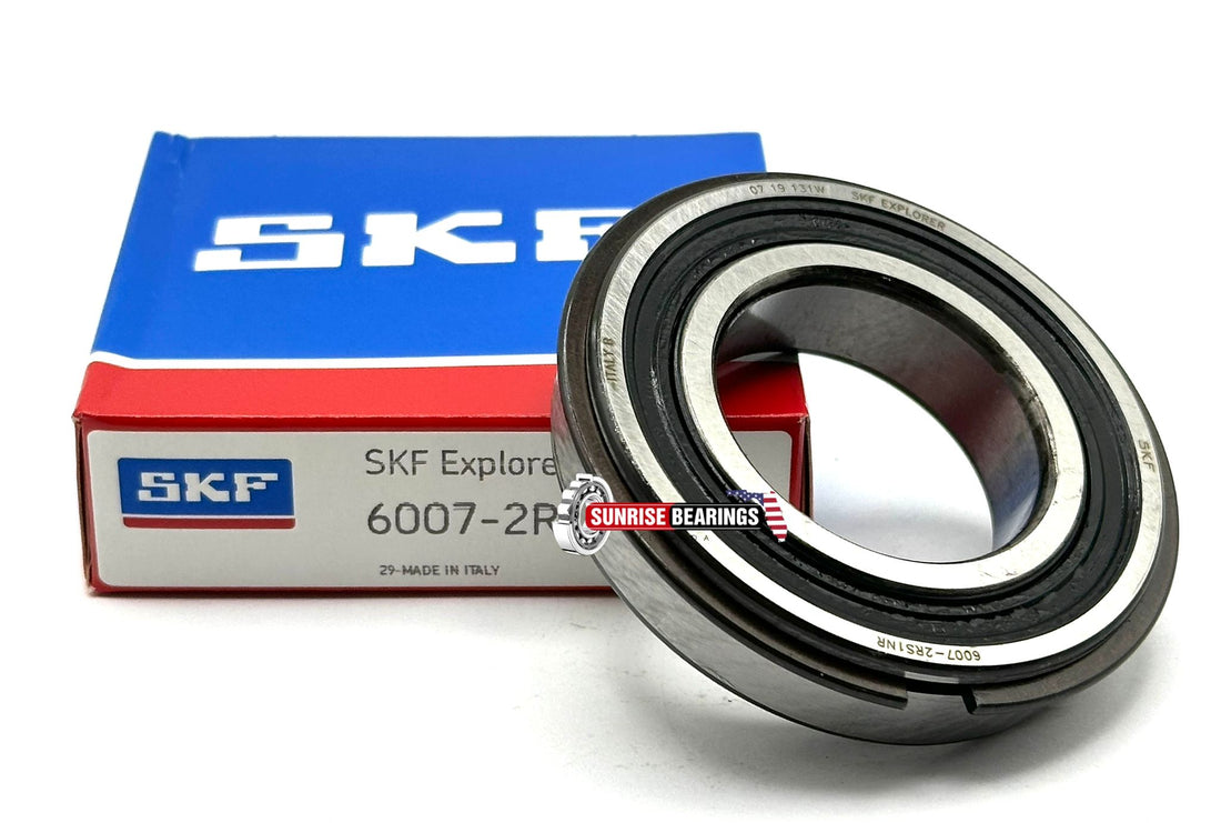 SKF 6007 2RS1 NR RODAMIENTO DE BOLAS, SELLADO DE GOMA + ANILLO DE RUEDA 35x62x14 mm