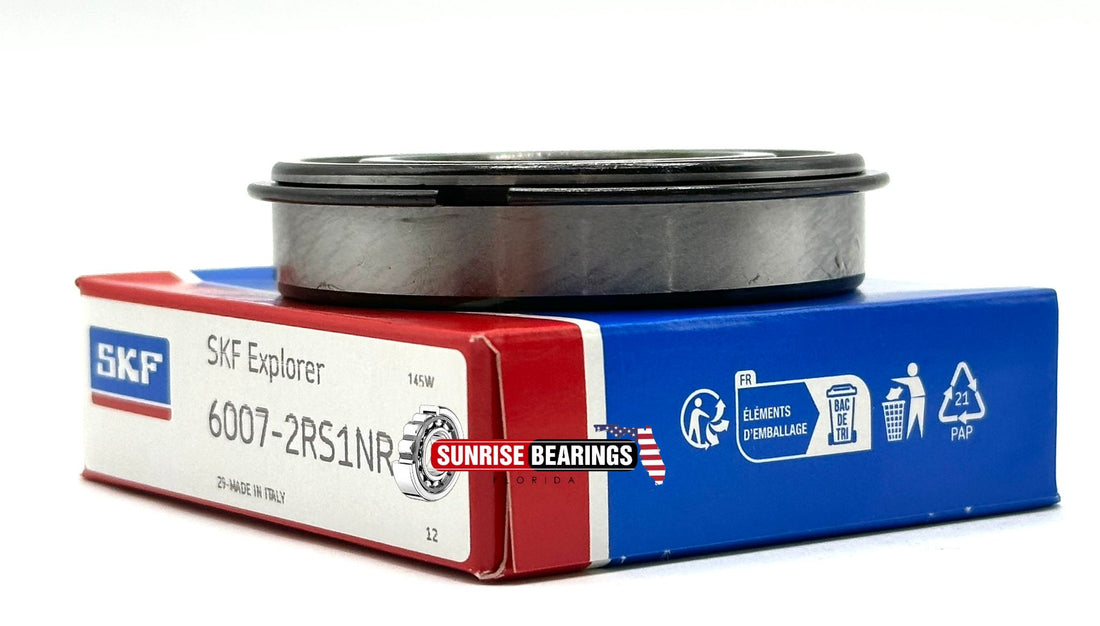 SKF 6007 2RS1 NR RODAMIENTO DE BOLAS, SELLADO DE GOMA + ANILLO DE RUEDA 35x62x14 mm