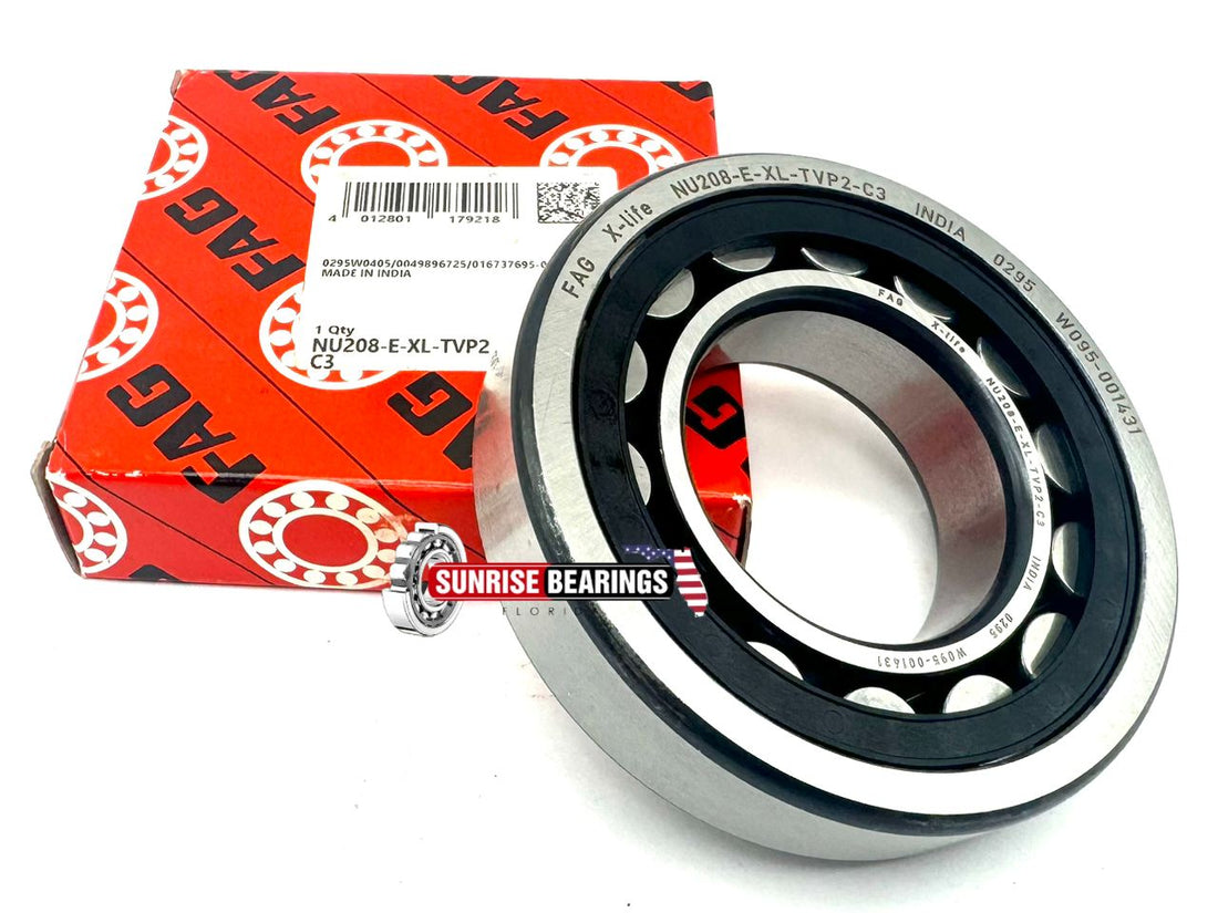 FAG NU208 E XL K TVP2 C3 Cylindrical Roller Bearing 40x80x18 mm