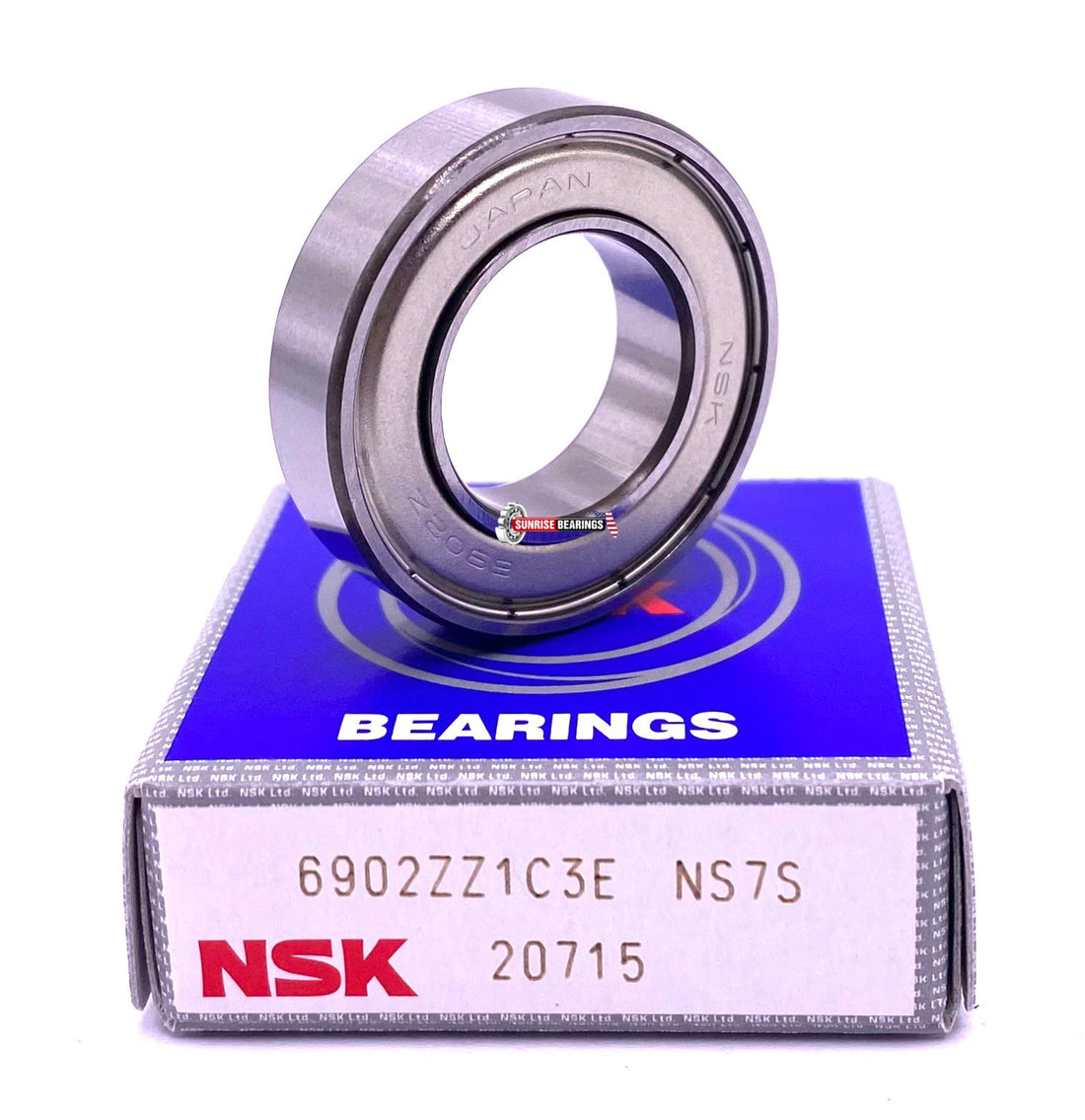 NSK 6902 ZZ C3 Deep Groove Ball Bearing, Metal Shielded 61902-ZZ 15x28x7 mm