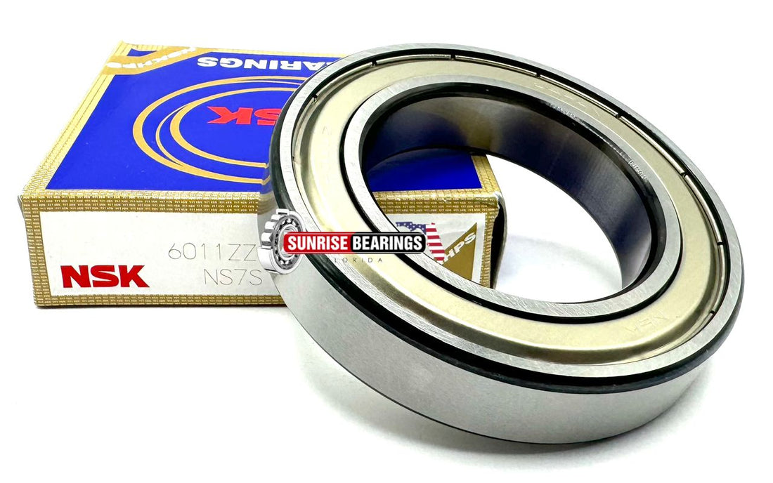 NSK 6011 ZZ C3 DEEP GROOVE BALL BEARING, METAL SHIELDED 55x90x18 mm