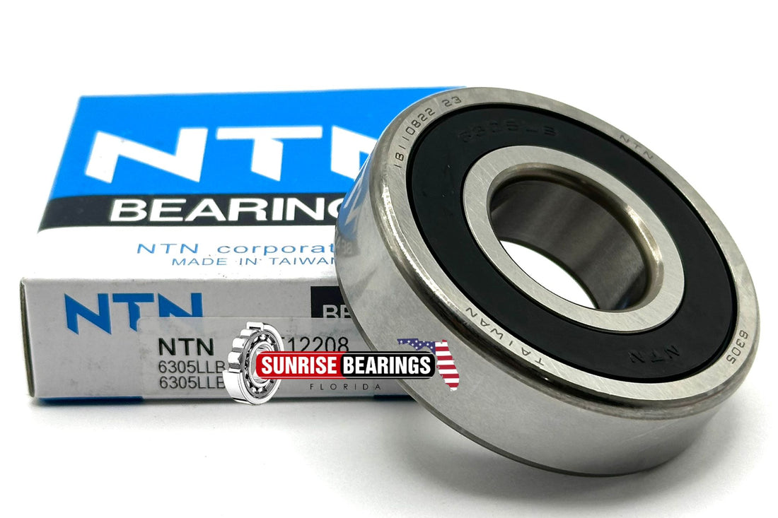 NTN 6305 LLB CM/5K DEEP GROOVE BALL BEARING, RUBBER SEALED 25x62x17 mm