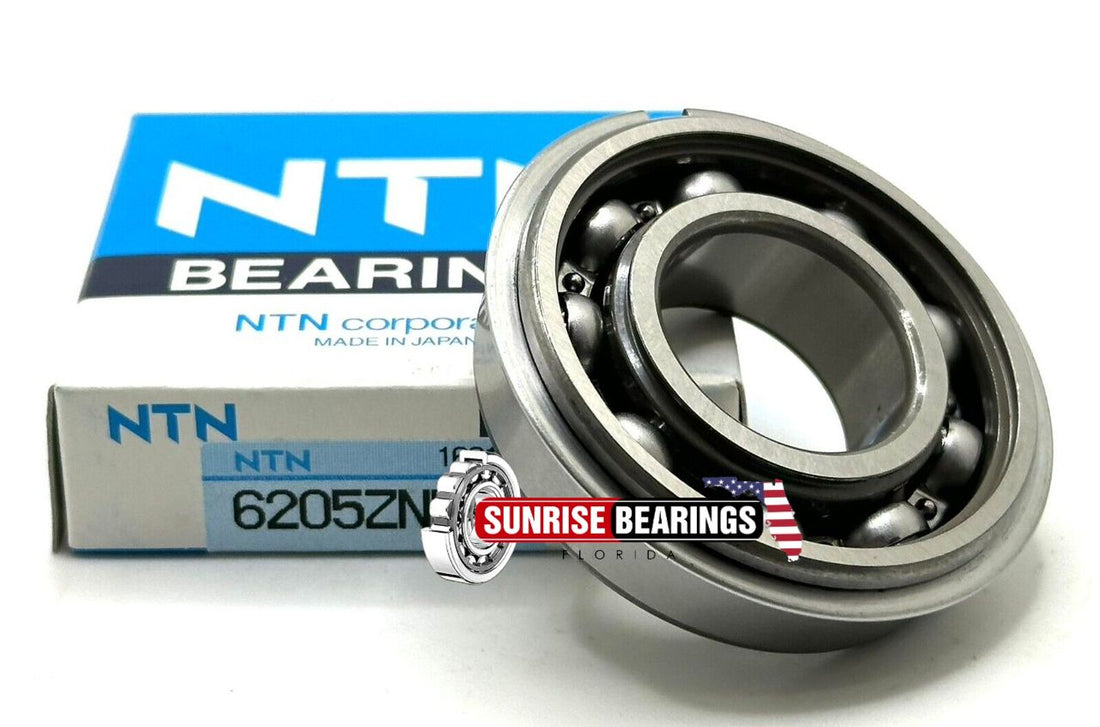Ntn Japan 6205 Znr Ball Bearing, Metal Shielded One Side + Snap Ring 25X52X15 mm