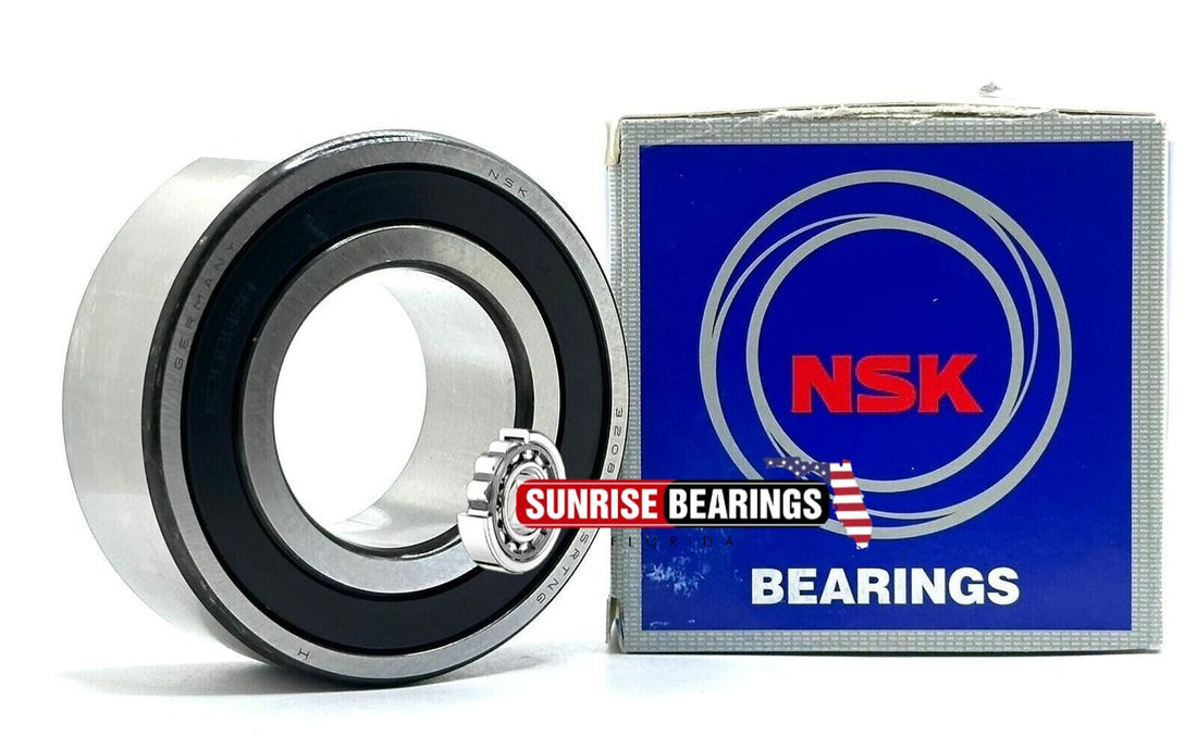 NSK GERMANY 3208 2RSR TNG Angular Contact Ball Bearing, Rubber Sealed 40x80x30.2 mm