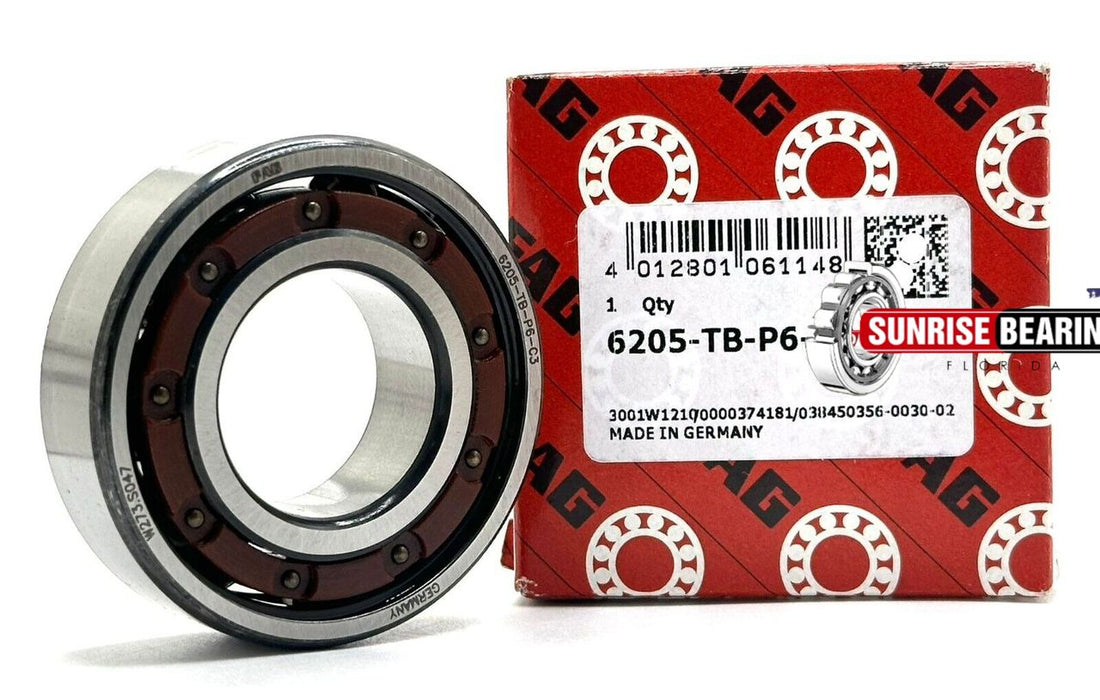 Fag Germany 6205 Tb P6 C3 Deep Groove Ball Bearing Open Type No Seals 25X52X15 mm