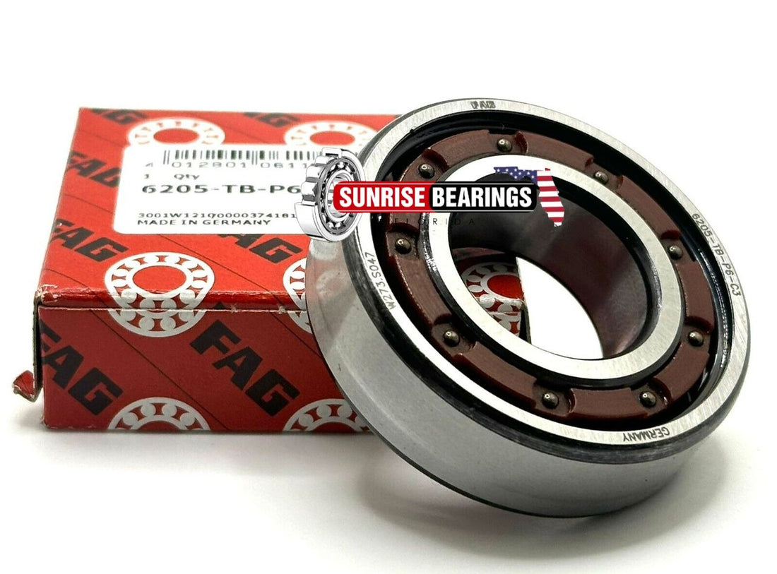 Fag Germany 6205 Tb P6 C3 Deep Groove Ball Bearing Open Type No Seals 25X52X15 mm