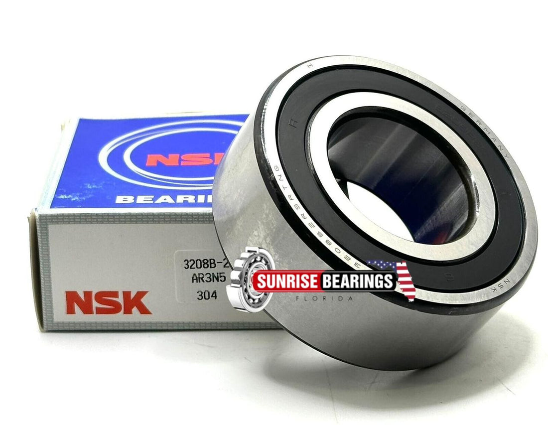 NSK 3208 2Rsr Tng C3 Angular Contact Ball Bearing, Rubber Sealed 40X80X30.2 mm