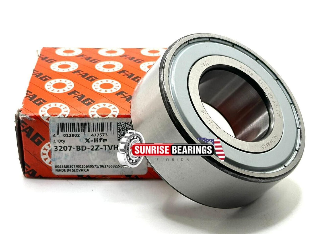 FAG 3207 BD ZZ / 2Z TVH Angular Contact Ball Bearing Metal Shielded 35x72x27 mm