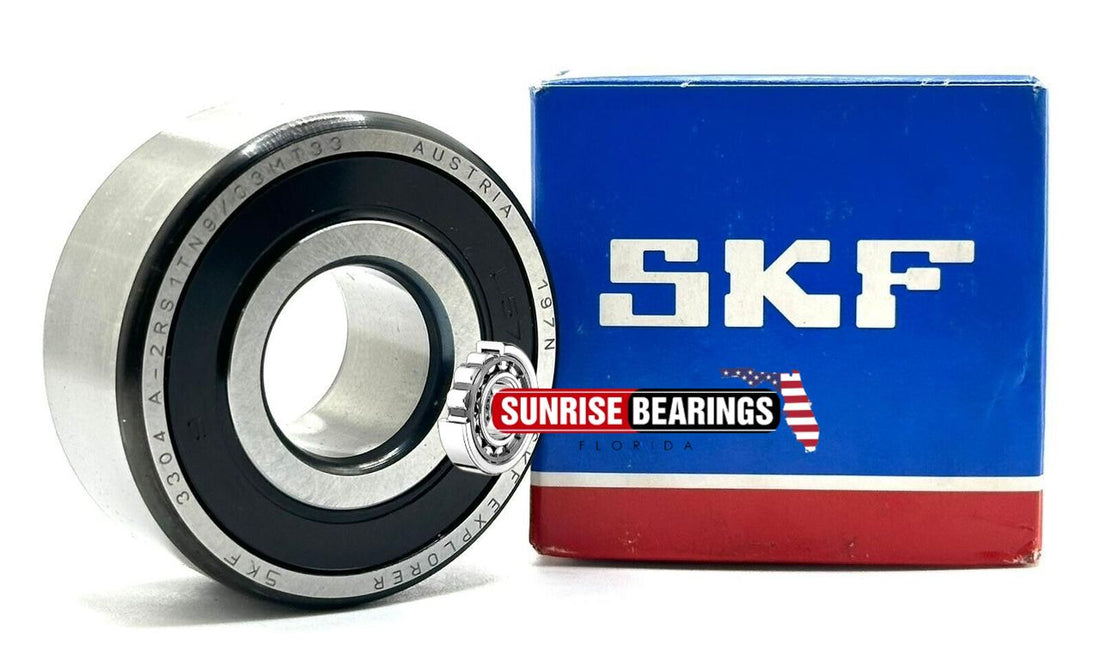 SKF 3304 A 2RS1 MT33 Angular Contact Ball Bearing, Rubber Sealed 20x52x22.2 mm
